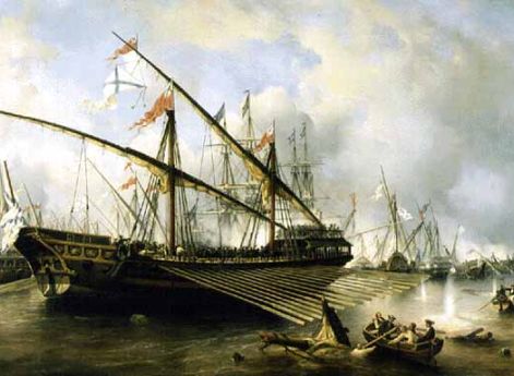 Ф.Перро. Сражение при Гренгаме 27 июля 1720 года. 1841 год