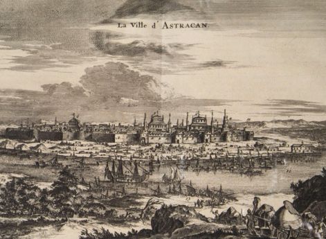 Вид Астрахани. Гравюра XVII века