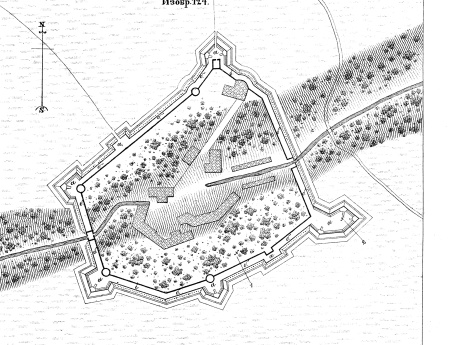 Временная укрепленная ограда вокруг Печерского монастыря в 1701 году