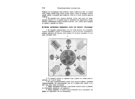 Б) Более затейливая сервировка стола для закуски.