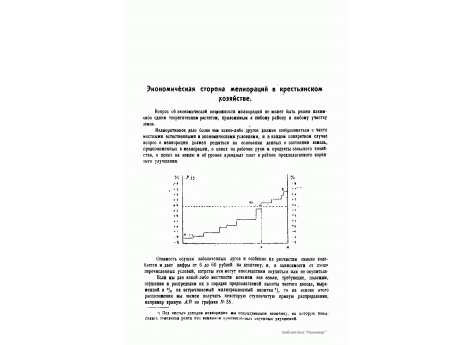 №35. Ступенчатая кривая распределения чистого дохода от мелиорации земель в % на затрачиваемый капитал.