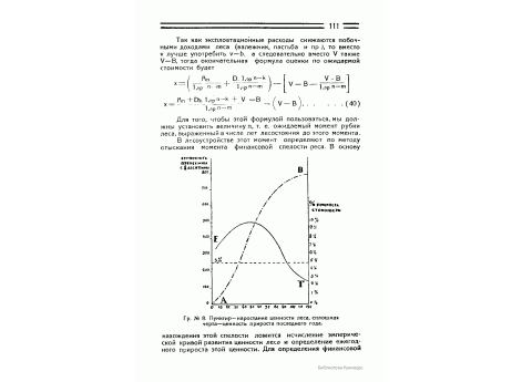 Граф.№8. Сопоставление кривых нарастания ценности леса  и ценности прироста последнего года.