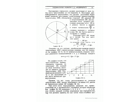 График №14. Определение среднего расстояния от центра, если территория хозяйства - правильный круг, а усадьба расположена в центре