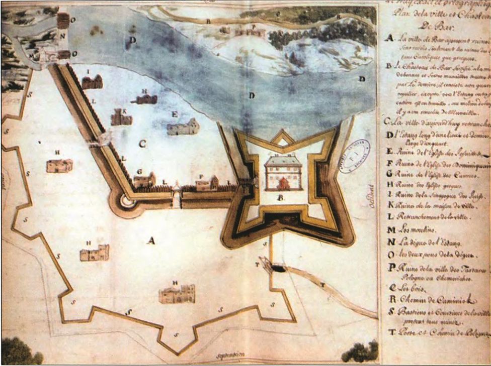 План крепости Бар до 1678 г.