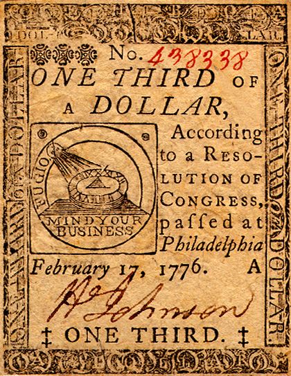 1/3 континентального доллара 1776 года выпуска 