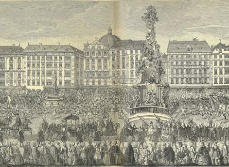 Коронационная процессия Марии Терезии, 1740 год. Гравюра 1902 года