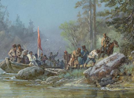 Сибирские казаки у проведывания новых землиц