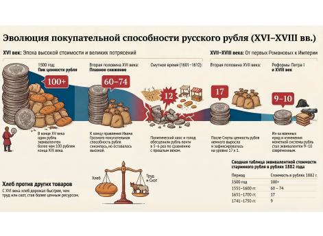 Эволюция покупательной способности русского рубля в XVI–XVIII веках