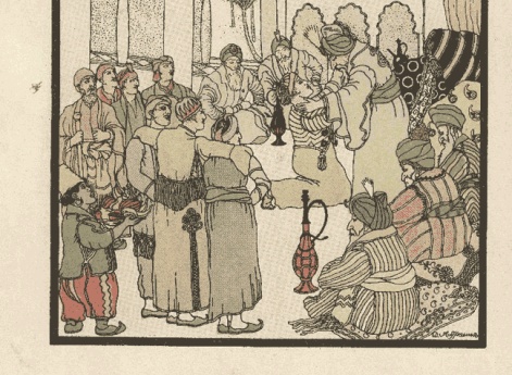 Альмансор встречает отца. Иллюстрация в книге