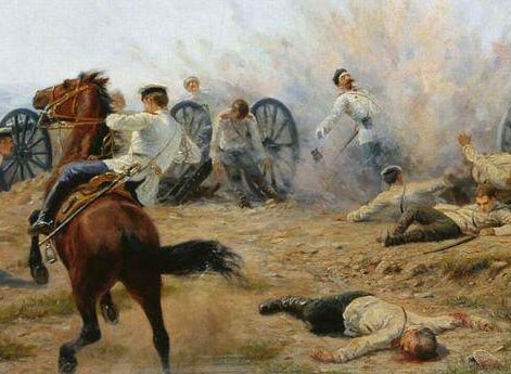 Смерть генерала Келлера во время боя на Янзелинском перевале. 1904 год.