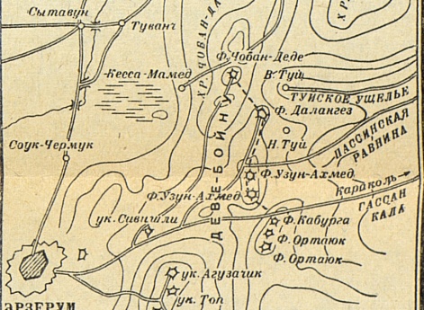 Кампания 1915 года. Азиатско-Турецкий театр. Деве-бойнская позиция перед Эрзерумом