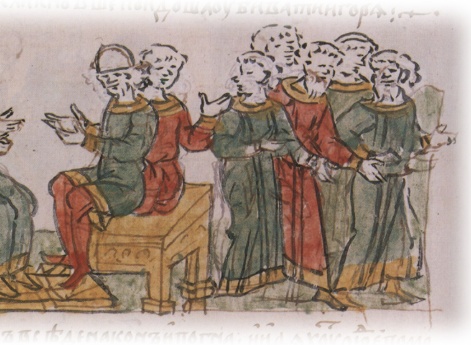 Переговоры Владимира Мстиславича Городецкого с киевскими жителями о судьбе Игоря Ольговича; уход мятежных киевлян на расправу с Игорем.