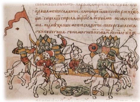 Столкновение дружин Мстислава Ростиславича и Михалка Юрьевича при подходе к Владимиру.