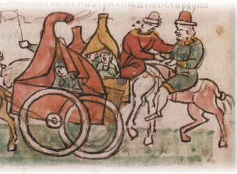 Захват половецких веж Романом Мстиславичем Галицко-Волынским и привод пленных в Русь.