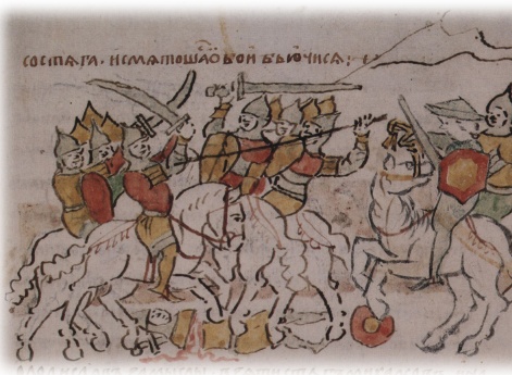 Бой дружины Михалка Юрьевича с главными силами половцев.