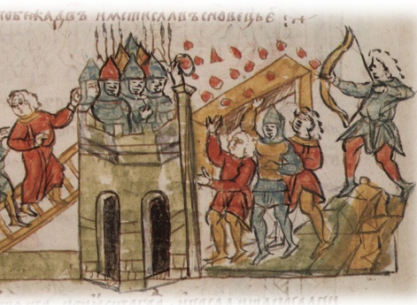 Осада Владимира Волынского силами Давыда Игоревича; гибель Мстислава Святополковича Волынского.