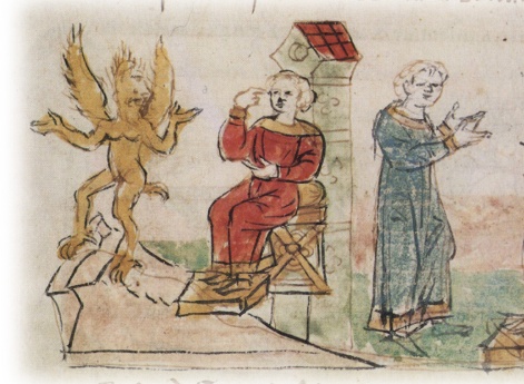 Освобождение от бесовских мыслей с помощью крестного знамения; княженис Вссслава Брячиславича Полоцкого в Киеве.