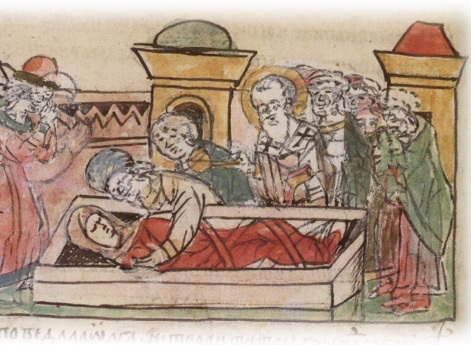 Смерть, оплакивание и погребение Ольги.