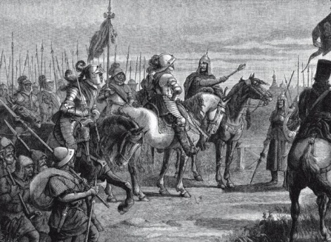 Князь Михаил Скопин-Шуйский встречает шведского воеводу Делагарди близ Новгорода (1609 г.)