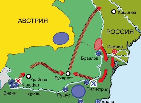 Крымская война 1853–1856 гг. Карта кампании 1854 г. на Балканах