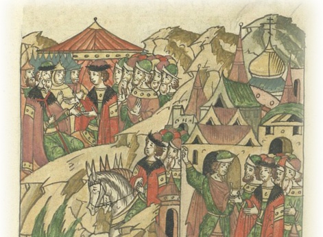 Князь Михаил Ярославич Тверской призывает к себе князя Афанасия Даниловича и новгородских бояр, чтобы подтвердить присягу, но они отказываются давать присягу.