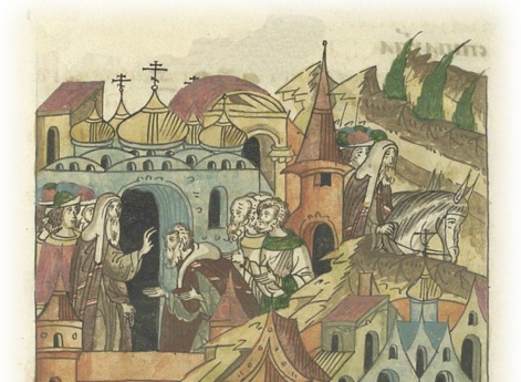 Митрополит Киевский и всея Руси Феогност благословляет прежнего епископа Моисея на владычество в Новгород.