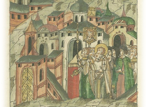 Освящение церкви  Успения Пречистой Богородицы на Желтикове на реке Тмаке Тверским епископом Арсением.