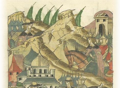 Великий князь Василий Васильевич отпускает из Костромы царевича Ягупа, чтобы тот соединился с его сыном, князем Иоанном, против князя Дмитрия Шемяки.