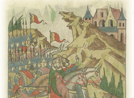 Воеводы великого князя Ивана Васильевича идут от Русы к Демону городку.